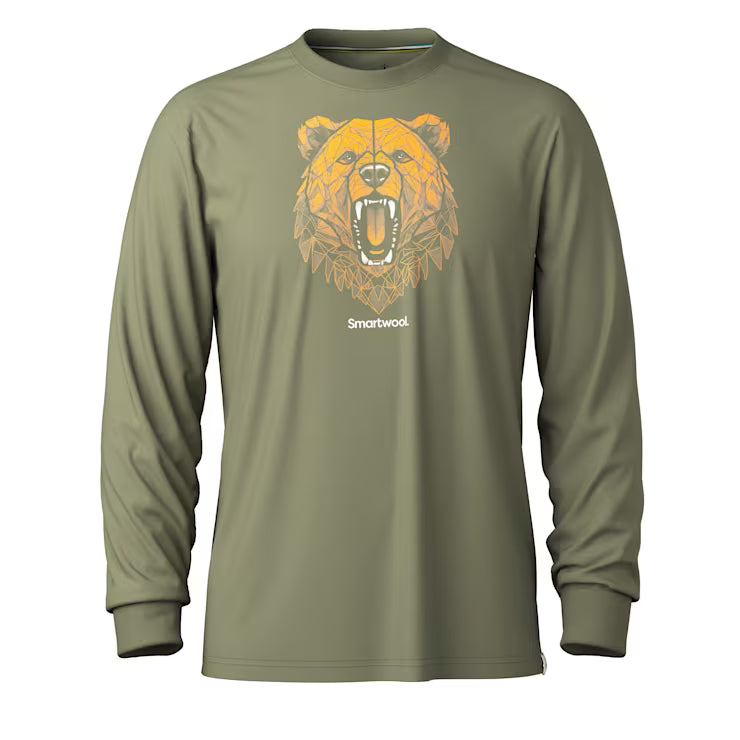 Smartwool Geometric Bear Long Sleeve Graphic Tee T Shirt - Image 2