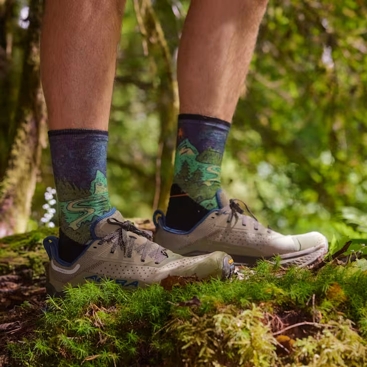 Smartwool Trail Run Neature Print Crew Socks Hiking - Image 2