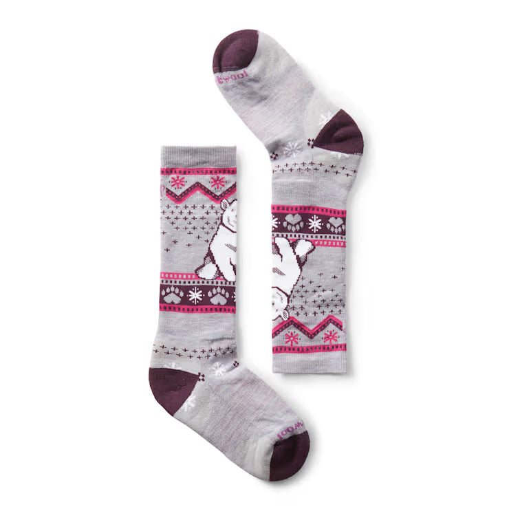 Smartwool Kids' Wintersport Polar Bear Pattern Over The Calf Socks