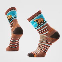 Smartwool Hike Bear Stripe Mid Crew Socks Hiking
