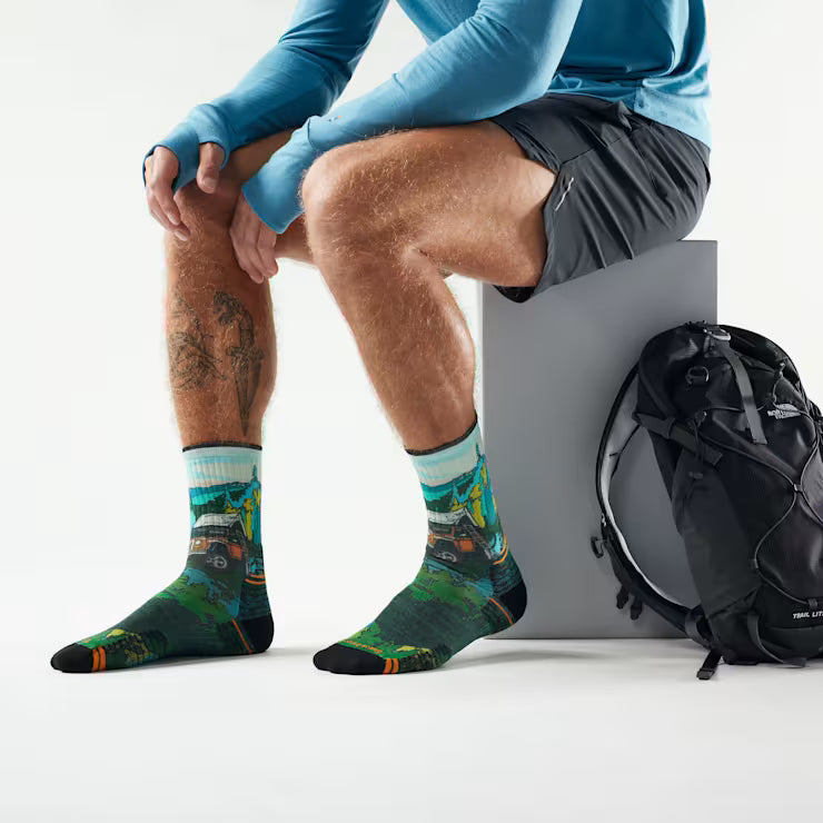 Smartwool Hike Trail Trekker Print Crew Socks Hiking - Image 2