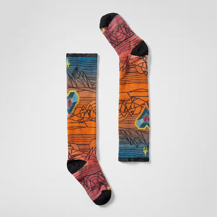 Smartwool Junior Ski Geo Peaks Print Over The Calf Socks Ski