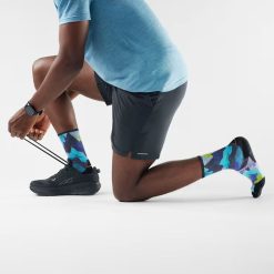 Alternative view of Smartwool Trail Run Summit Sector Print Crew Socks Hiking