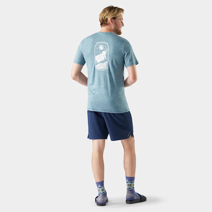 Smartwool Men's Merino Hemp Blend Peak Pints Short Sleeve Graphic Tee Shorts - Image 2