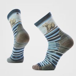 Smartwool Hike Bear Stripe Mid Crew Socks Hiking