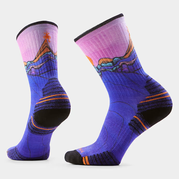 Smartwool Women??s Hike Mountain Sunrise Print Crew Socks Hiking