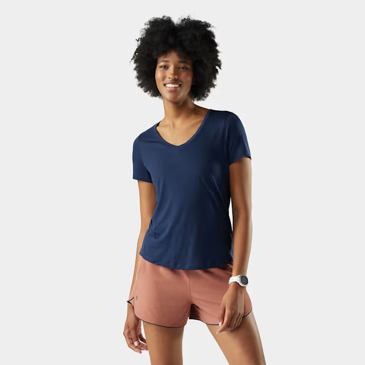 Smartwool Women's Active Ultralite V - Neck Short Sleeve Shorts