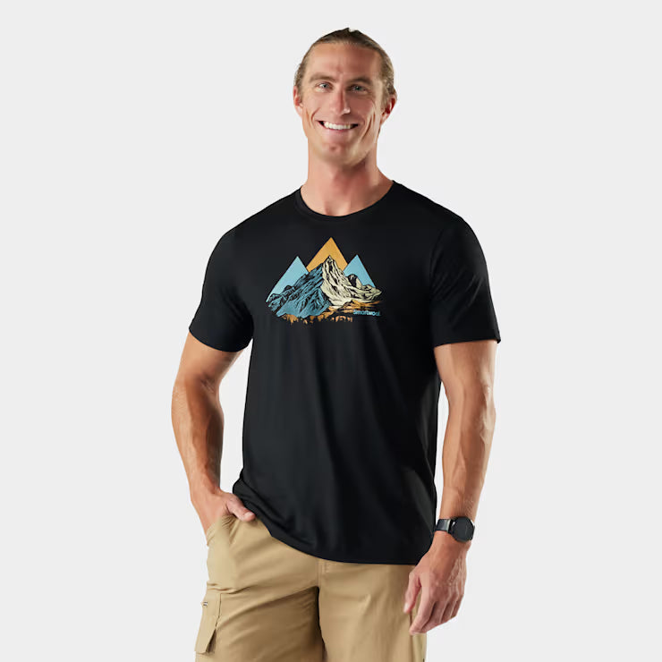 Smartwool Men's Peak Bagger Active Short Sleeve Graphic Tee Shorts