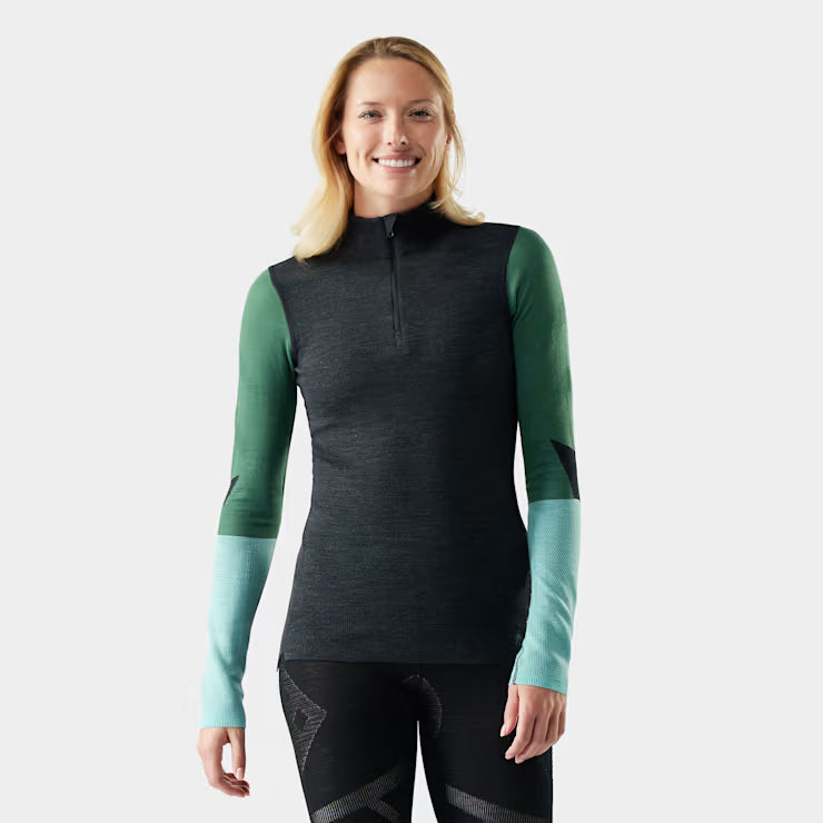 Smartwool Women's Intraknit? Thermal Merino Base Layer Colorblock 1/4 Zip