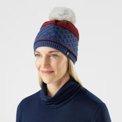 Smartwool Cable Knit Colorblock Pom Beanie Winter Hat